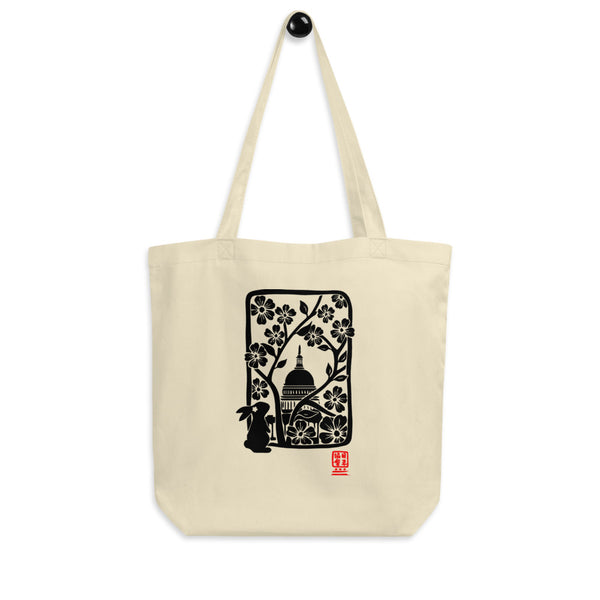 DC Sakura Woodblock Eco Tote Bag (white)